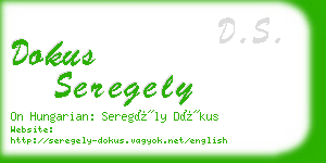 dokus seregely business card